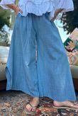 Frame Scoop Hem Pant Washed Denim